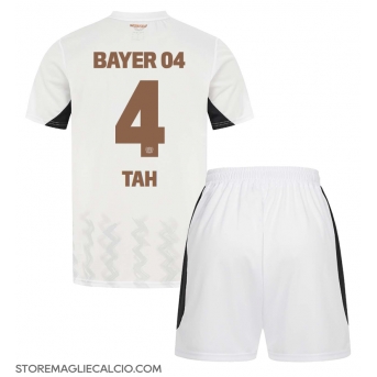 Bayer Leverkusen Jonathan Tah #4 Maglia Gara Trasferta Repliche 2024-25 Bambino Maniche Corte